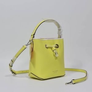 Eva Leather Small Bucket Crossbody Top Handle Shoulder Bag Limelight Yellow